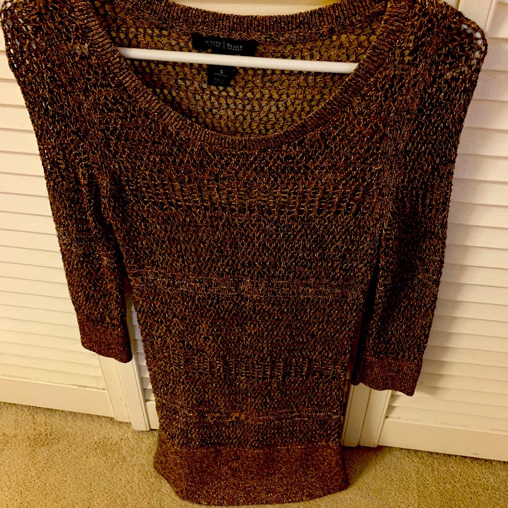White House Black Market open weave tunic sweater size S